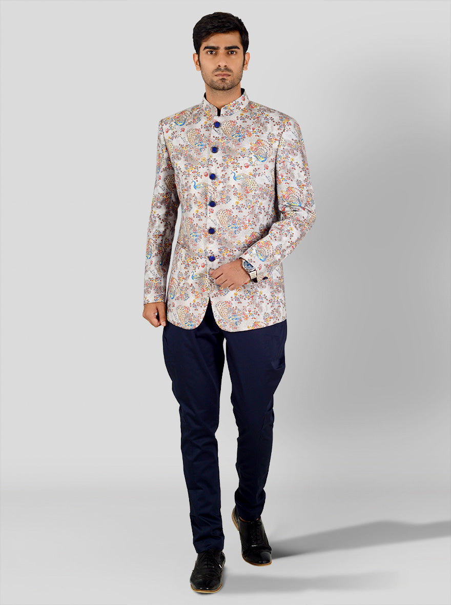 Blue color Rayon fabric Jodhpuri Suit : 1818622